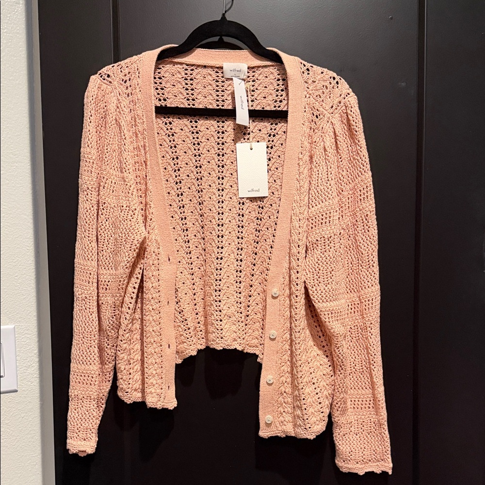 Wilfred Peach Knit Cardigan
